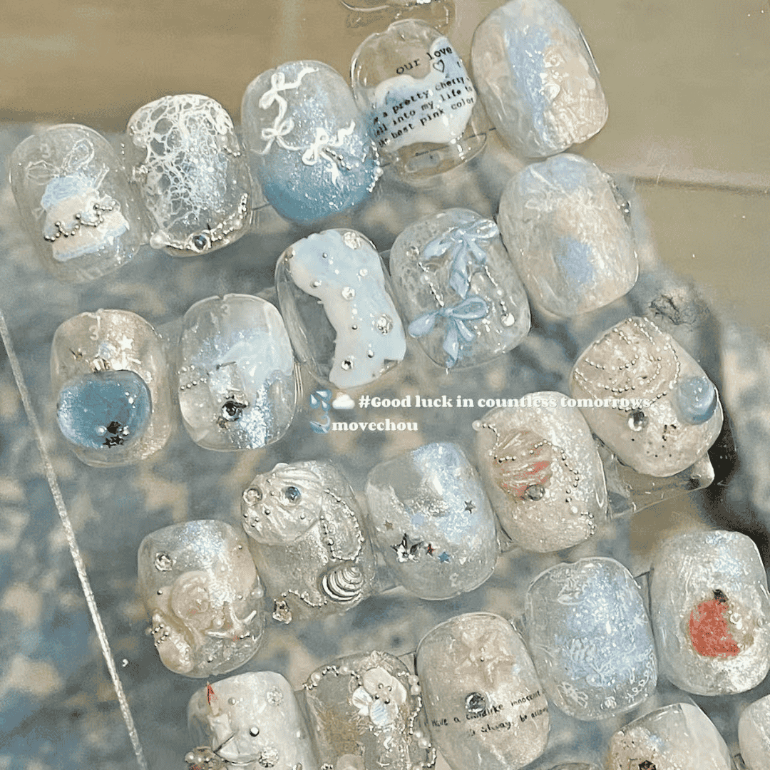 韓風ins美甲飾品 蘋果片片 加點星星亮粉再封層就超可愛❤️25102006