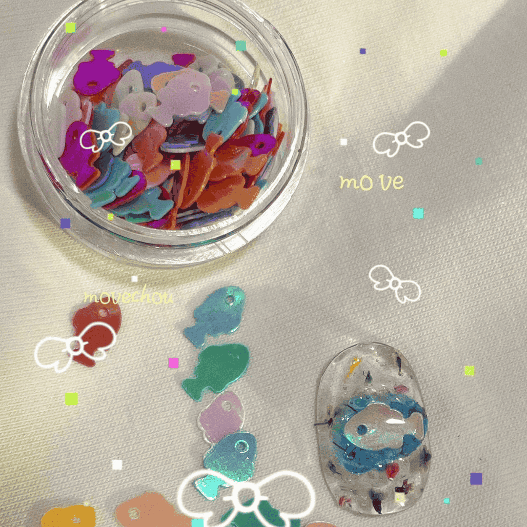 韓系 美甲飾品 小魚片片 把水族館中自由的小魚也做在指甲上吧❤️25102008