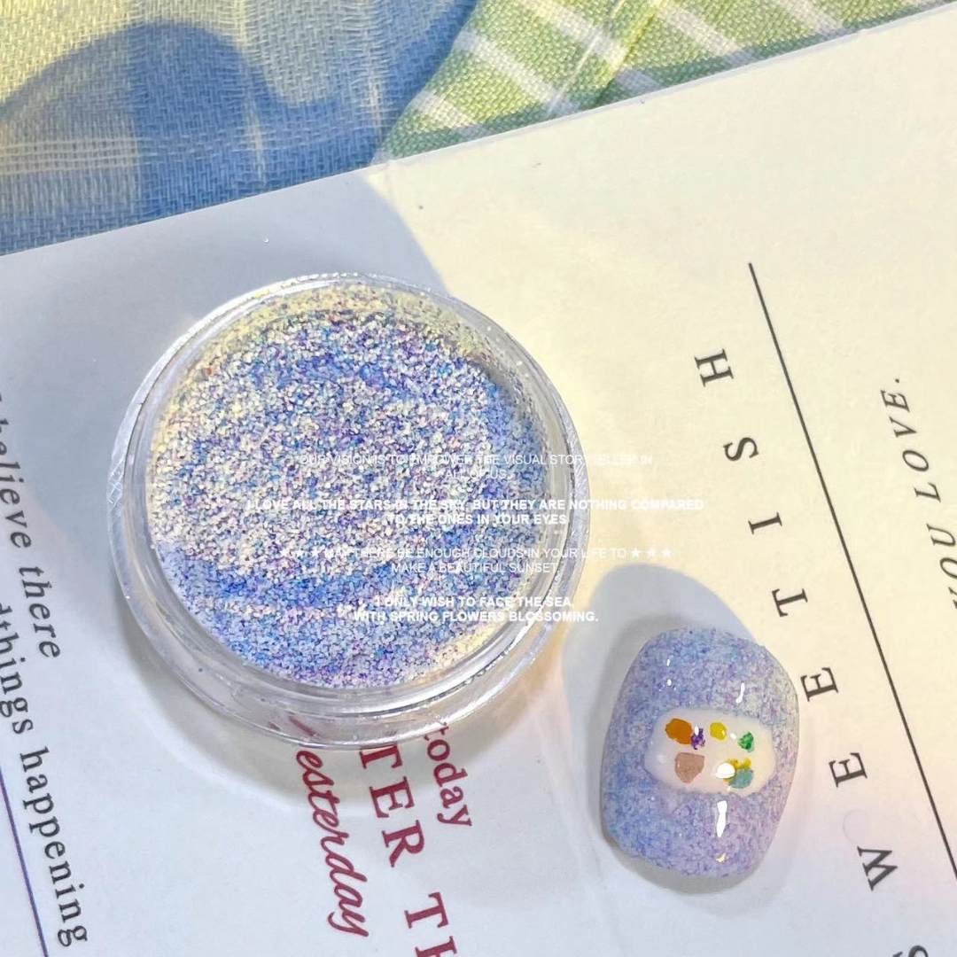 韓系美甲飾品素材 雪花似的砂糖粉 直接調和或是整面鋪上當造型都OK👌25102015