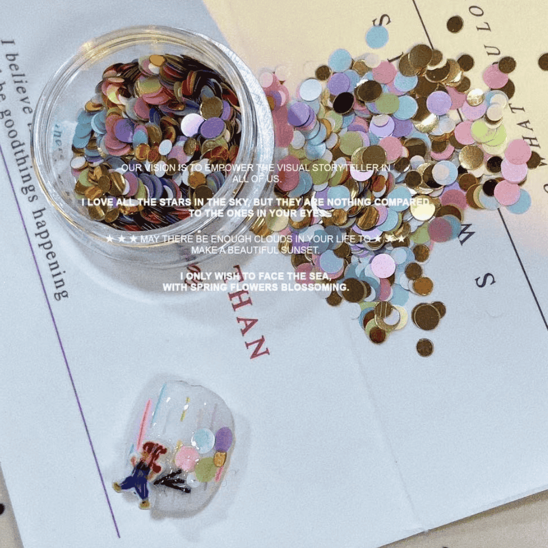 韓系亮片 美甲飾品 可愛氣球配色🎈 就像園遊會在指尖一樣 每天要過得開心🎉 25102016