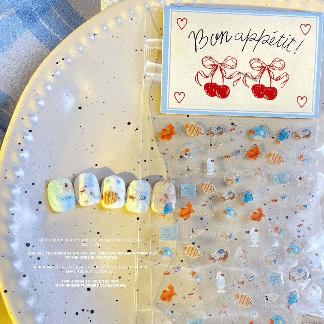 韓系美甲素材 美甲貼紙 可愛小魚🐟金魚貼紙 也可製作成飾品喔25102017