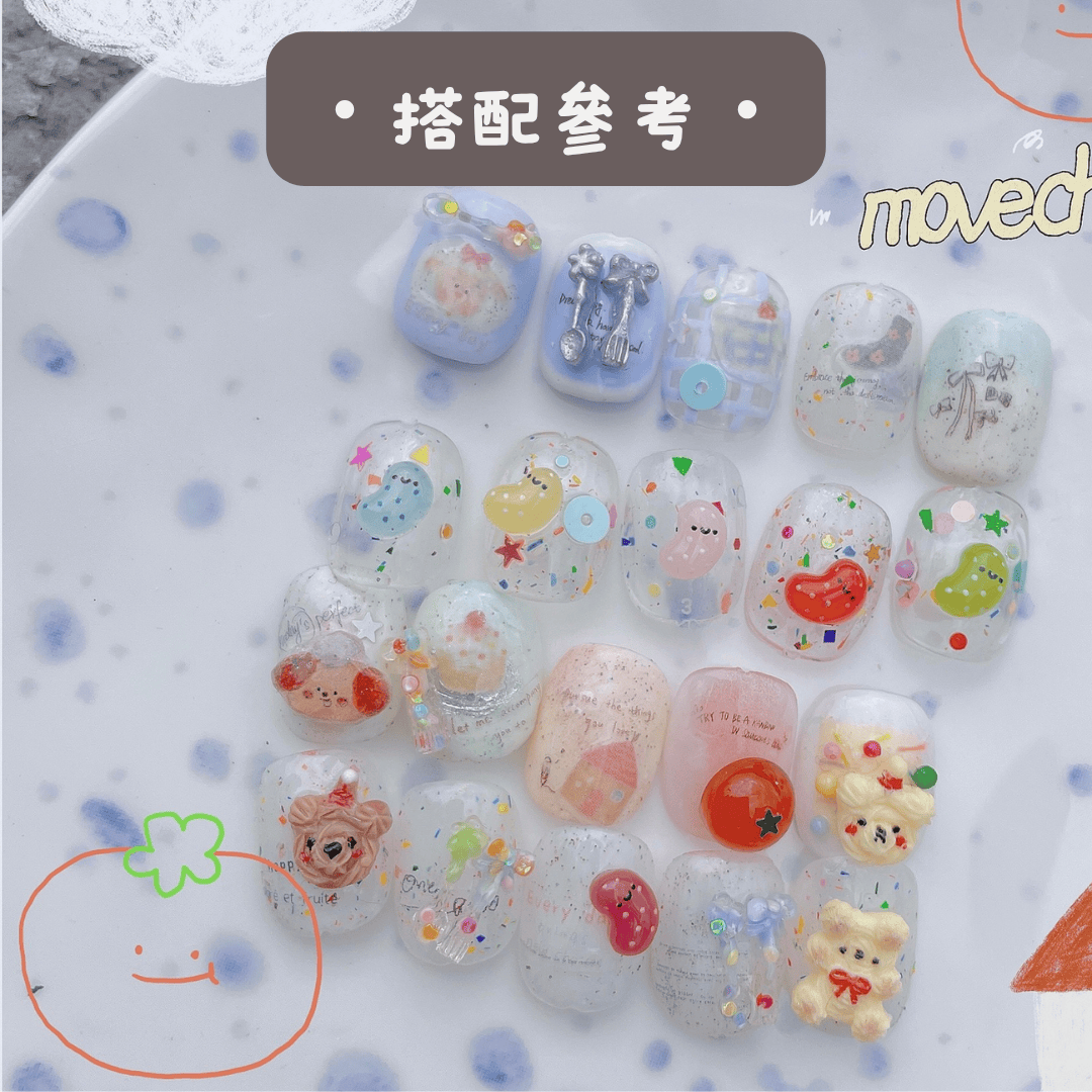韓系美甲素材 美甲飾品 奶油小熊餅乾 甜點風美甲 聖誕美甲也適合 25102021