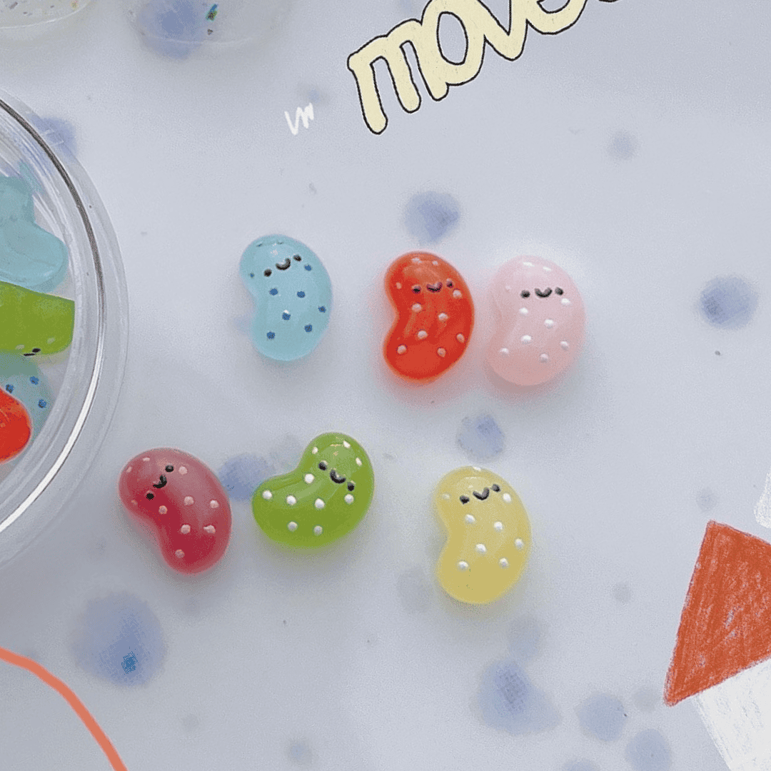 韓系美甲飾品 可愛笑臉糖豆🍬超級可愛💗 6色混裝 25102022