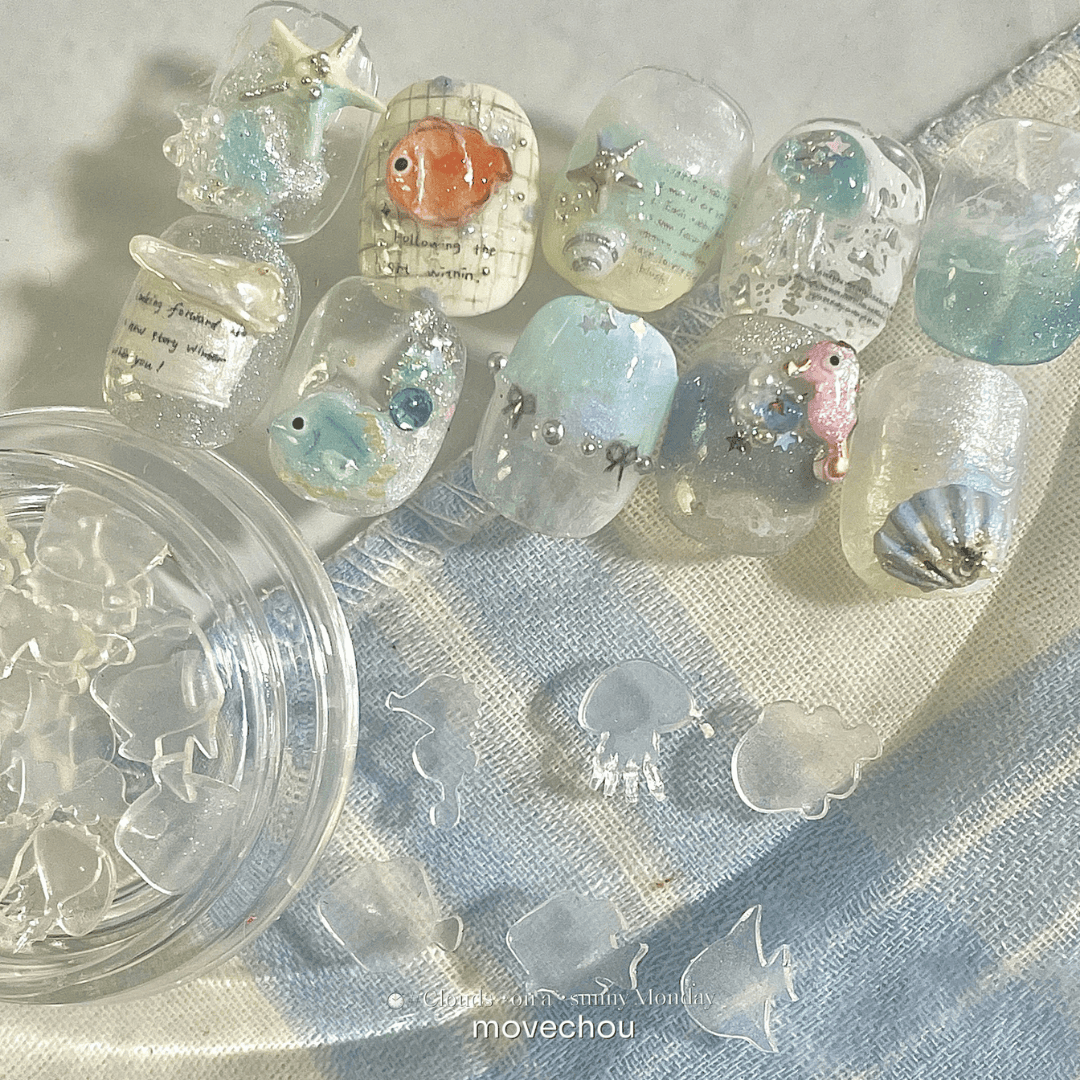 韓系美甲素材 ins海底世界🐠熱帶魚🪼小水母一盒裡面通通有❤️ 25102003