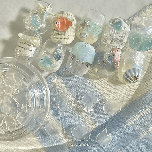 韓系美甲素材 ins海底世界🐠熱帶魚🪼小水母一盒裡面通通有❤️ 25102003