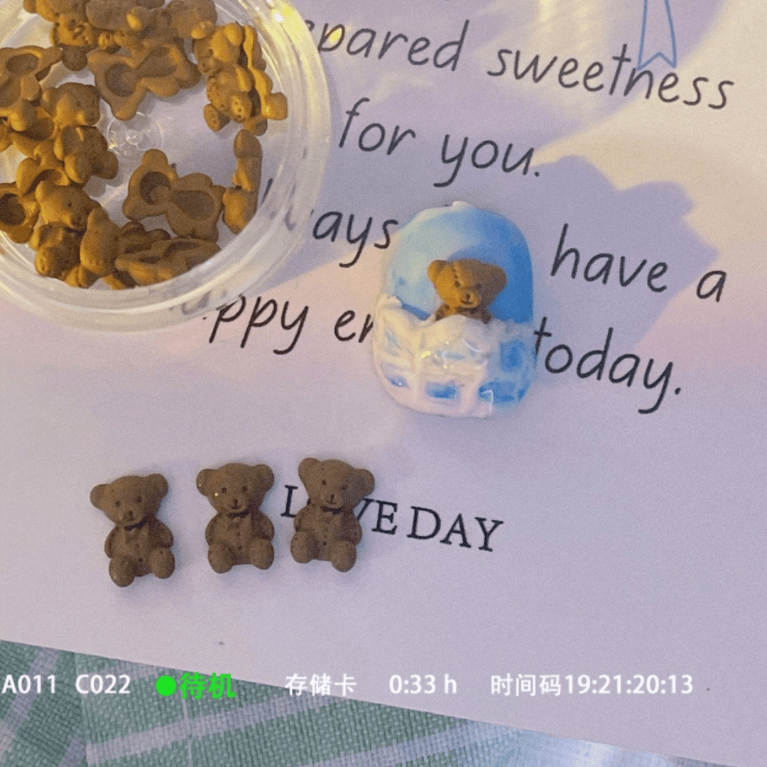 韓系美甲素材 美甲飾品 巧克力小熊 甜點風美甲用25102020