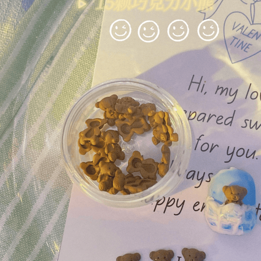 韓系美甲素材 美甲飾品 巧克力小熊 甜點風美甲用25102020