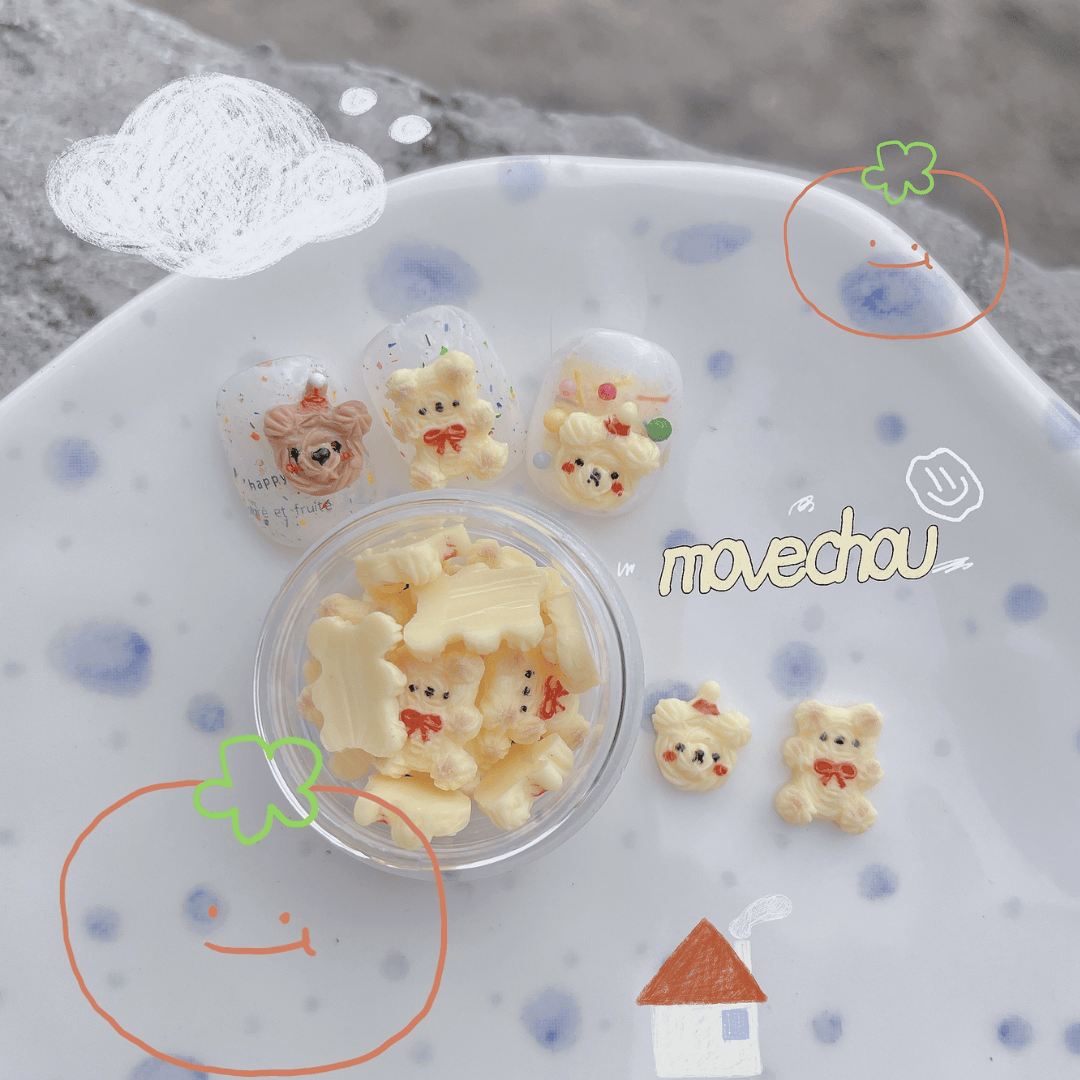 韓系美甲素材 美甲飾品 奶油小熊餅乾 甜點風美甲 聖誕美甲也適合 25102021