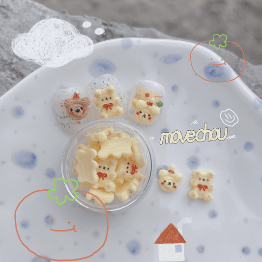 韓系美甲素材 美甲飾品 奶油小熊餅乾 甜點風美甲 聖誕美甲也適合 25102021