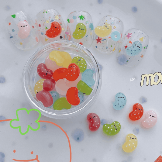 韓系美甲飾品 可愛笑臉糖豆🍬超級可愛💗 6色混裝 25102022