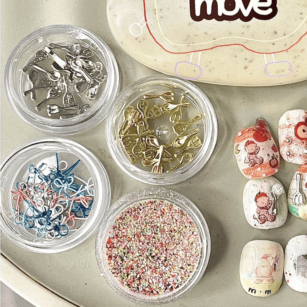 韓系美甲素材 美甲飾品 奶呼呼餐具 小叉子 甜點風美甲用 25102033