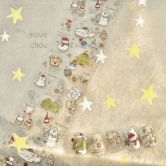 韓系美甲素材 ins韓風 星空貼 轉印貼 🎄聖誕樹⛄️小雪人 輕鬆擁有手繪風格❤️25102042