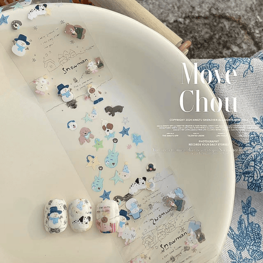 韓系美甲素材 ins韓風 星空貼 轉印貼 🐶吉他和可愛狗狗款 輕鬆擁有手繪風格❤️25102044