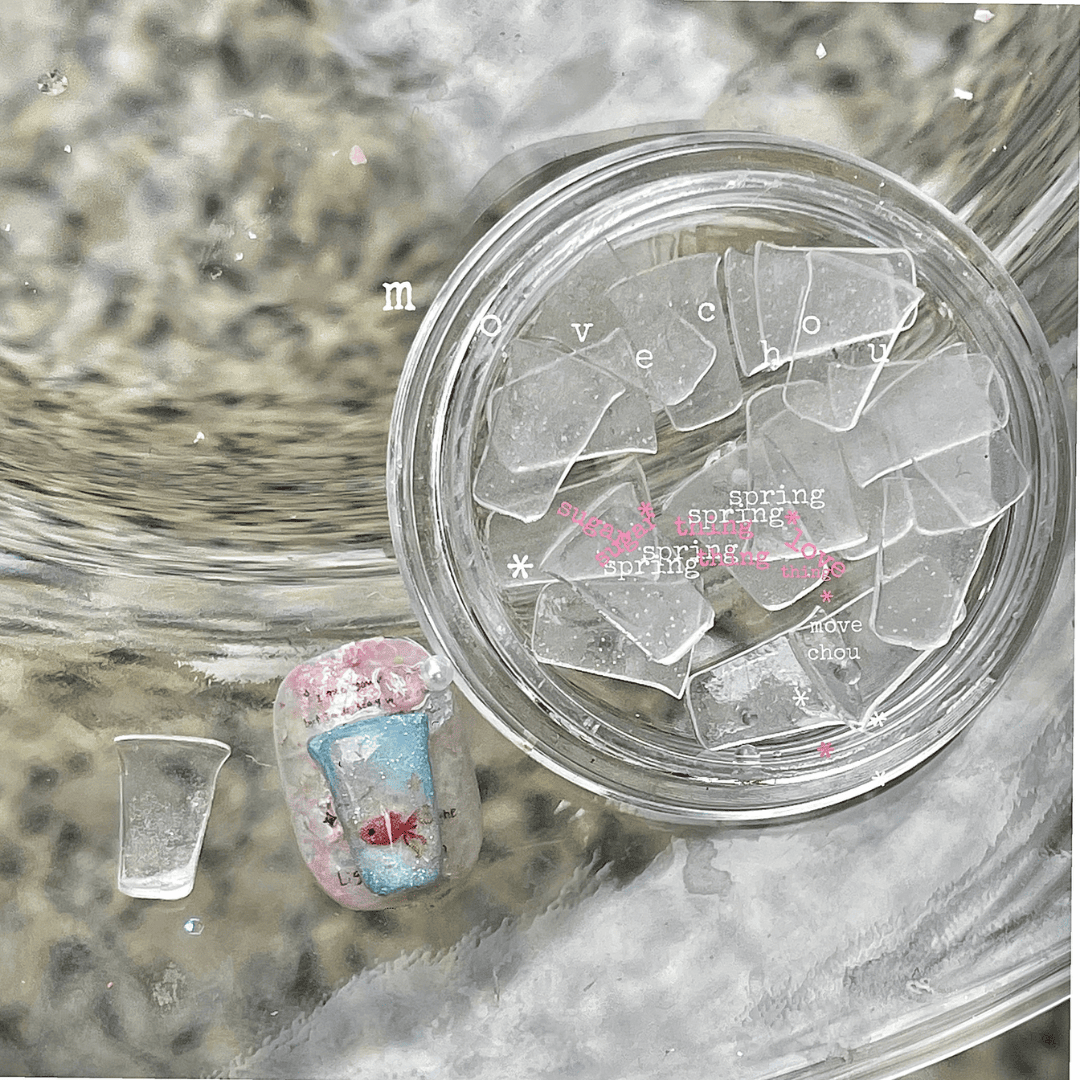 韓系美甲素材 美甲飾品 杯杯透明片 只要稍微暈染加上飾品就是一個精美的小飾品囉❤️ 25102056