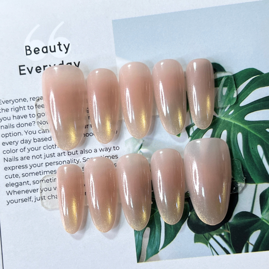 裸色微金貓眼中長橢 低調又閃閃發亮✨自帶千金大小姐氣場❤️