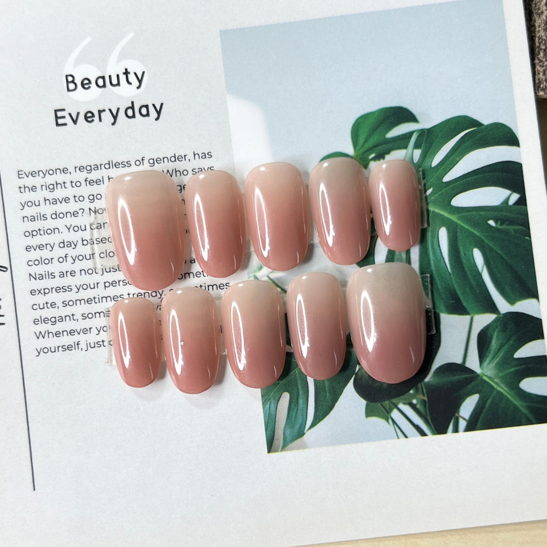 現貨嚴選穿戴甲 桃之夭夭 漸層日常短橢圓