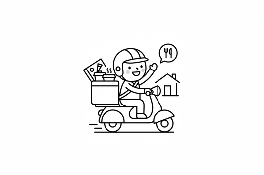 外送簡單線條卡通圖案