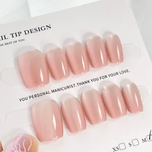 現貨嚴選穿戴甲 24H出貨 氣質粉貓眼短梯甲