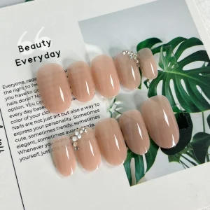 現貨嚴選穿戴甲 24H出貨 OL裸色鑽鑽短圓甲