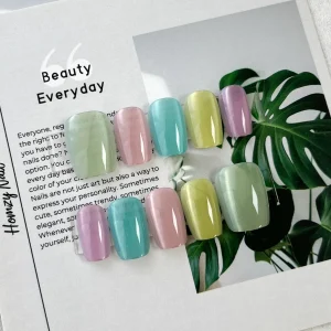 現貨嚴選穿戴甲 24H出貨 糖果貓眼短梯甲