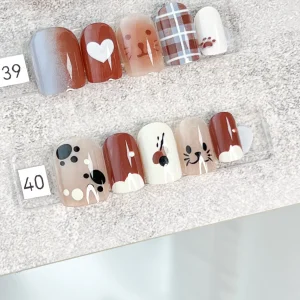 現貨嚴選穿戴甲 24H出貨 貓咪腳印塗鴉方圓甲