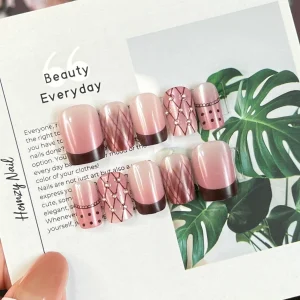 現貨嚴選穿戴甲 微霧面漸層珍珠可愛短梯甲