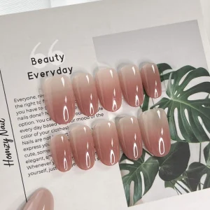 現貨嚴選穿戴甲 桃之夭夭 漸層日常短橢圓