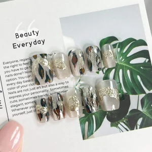 現貨嚴選穿戴甲 現貨24H出 日系貓眼豹紋短梯甲