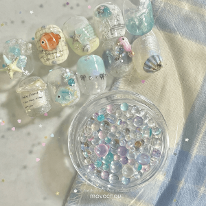 韓系美甲飾品 超美混珠 可搭配人魚甲海洋甲 🫧夢幻泡泡一貼就有