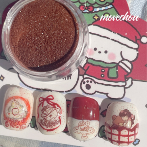 韓系美甲 氛圍粉 少量使用就可以製造氛圍 新年 聖誕節 超好用深紅