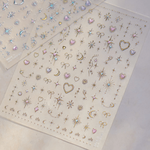 tomoni 美甲貼紙 金屬感 偽手繪 星芒素材貼紙✨