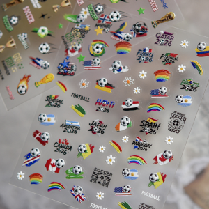 tomoni 美甲貼紙 浮雕 2026世足賽⚽️ 多國綜合🇺🇸🇩🇪🇦🇷🇨🇦
